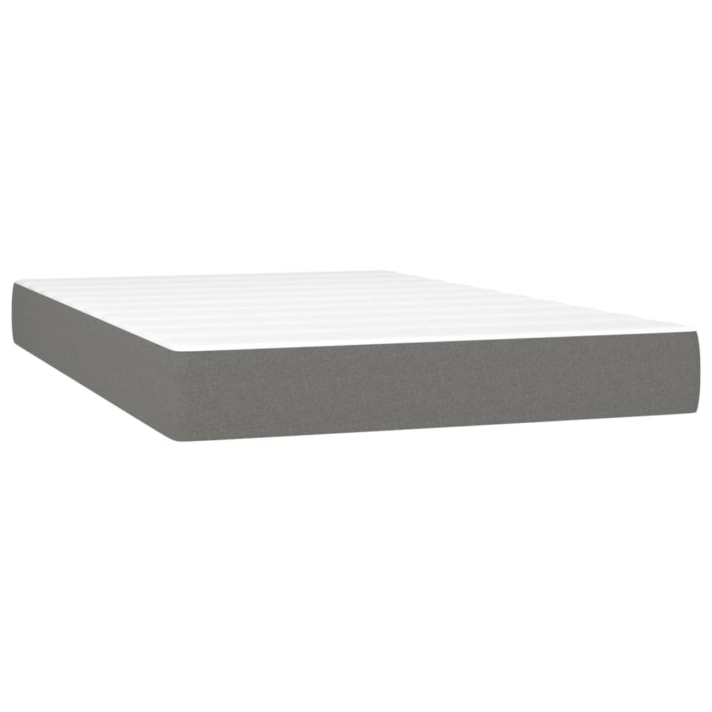 Sommier à lattes de lit avec matelas Gris foncé 120x200cm Tissu - XIOS