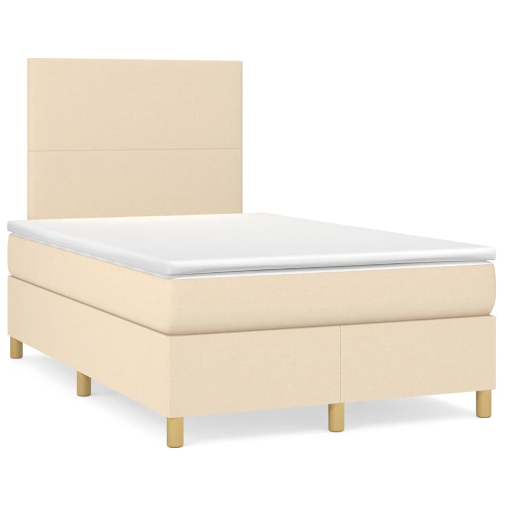 Sommier à lattes de lit avec matelas Crème 120x200 cm Tissu - XIOS