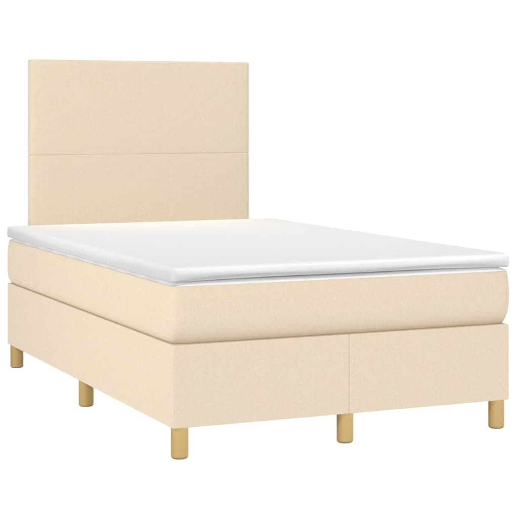Sommier à lattes de lit avec matelas Crème 120x200 cm Tissu - XIOS