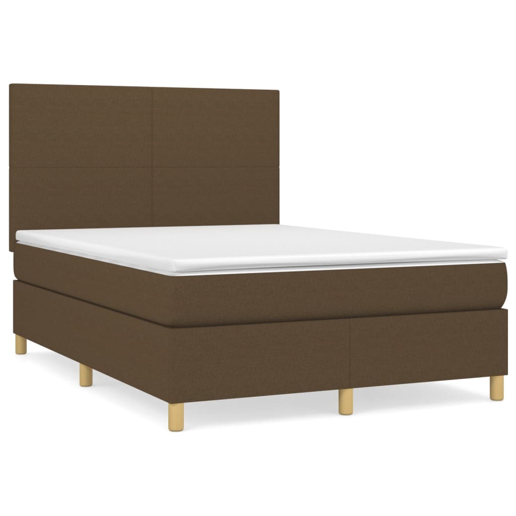 Sommier à lattes de lit avec matelas Marron foncé 140x190 cm XIOS