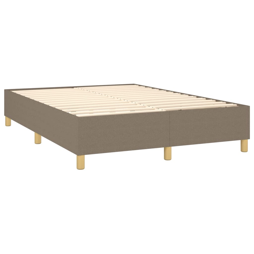 Sommier à lattes de lit avec matelas Taupe 140x190 cm Tissu - XIOS