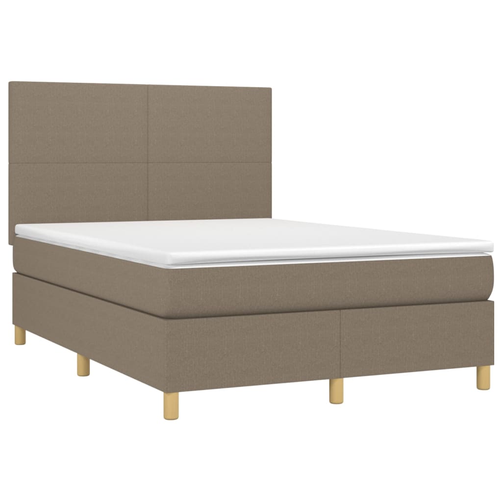 Sommier à lattes de lit avec matelas Taupe 140x200 cm Tissu - XIOS