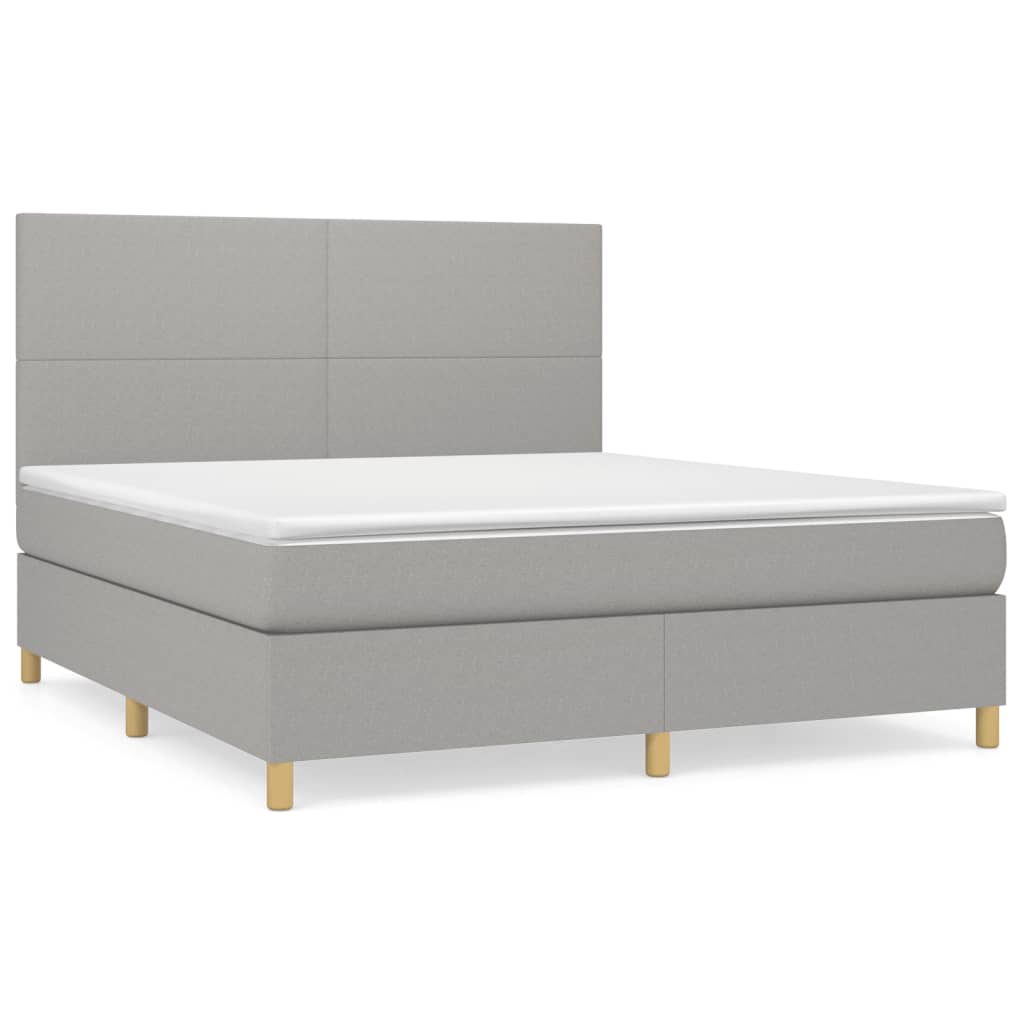 Sommier à lattes de lit avec matelas Gris clair 160x200cm Tissu - XIOS