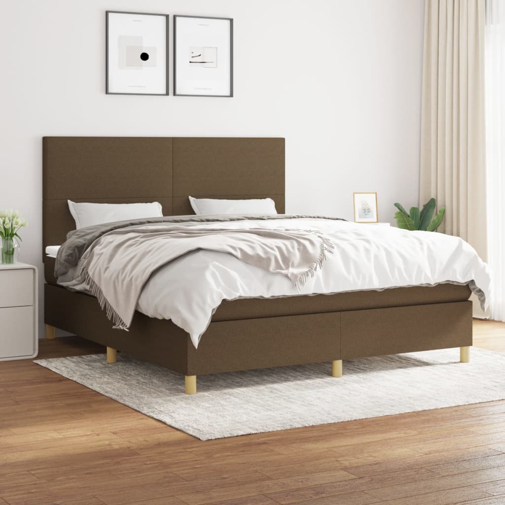 Sommier à lattes de lit avec matelas Marron foncé 160x200 cm - XIOS