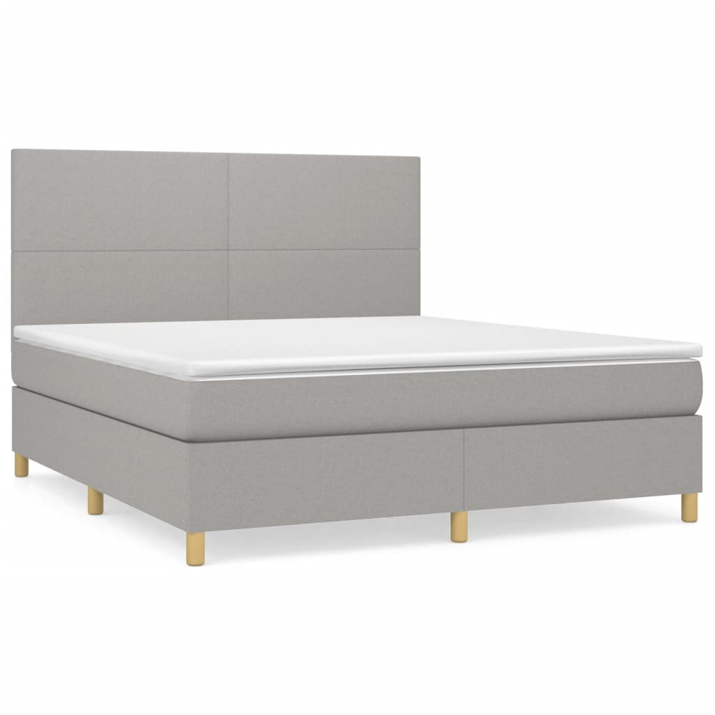Sommier à lattes de lit avec matelas Gris clair 180x200cm Tissu - XIOS
