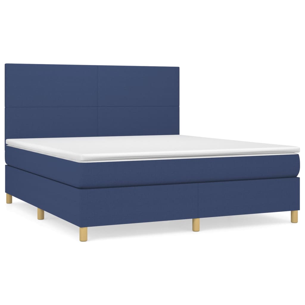 Sommier à lattes de lit avec matelas Bleu 180x200 cm Tissu - XIOS