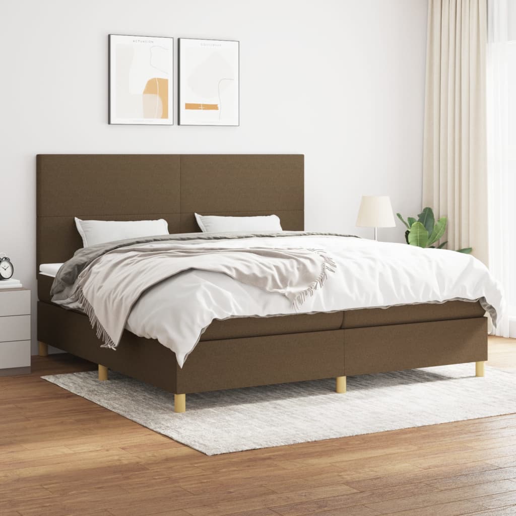 Sommier à lattes de lit avec matelas Marron foncé 200x200 cm - XIOS