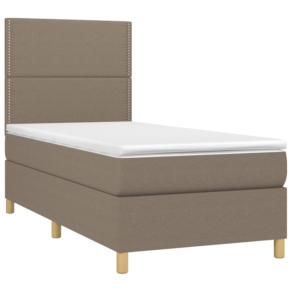 Sommier à lattes de lit avec matelas Taupe 90x200 cm Tissu - XIOS