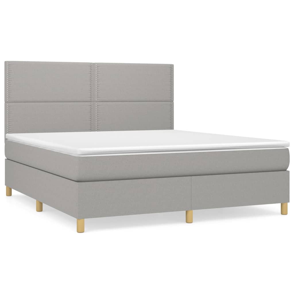 Sommier à lattes de lit avec matelas Gris clair 180x200cm Tissu - XIOS
