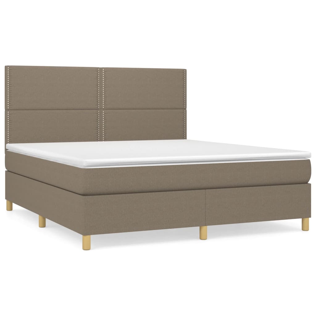Sommier à lattes de lit avec matelas Taupe 180x200 cm Tissu - XIOS