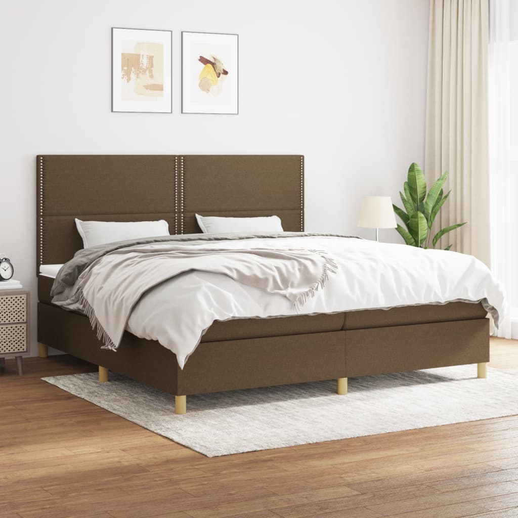 Sommier à lattes de lit avec matelas Marron foncé 200x200 cm - XIOS