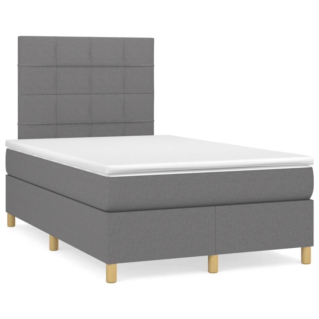 Sommier à lattes de lit avec matelas Gris foncé 120x200cm Tissu - XIOS