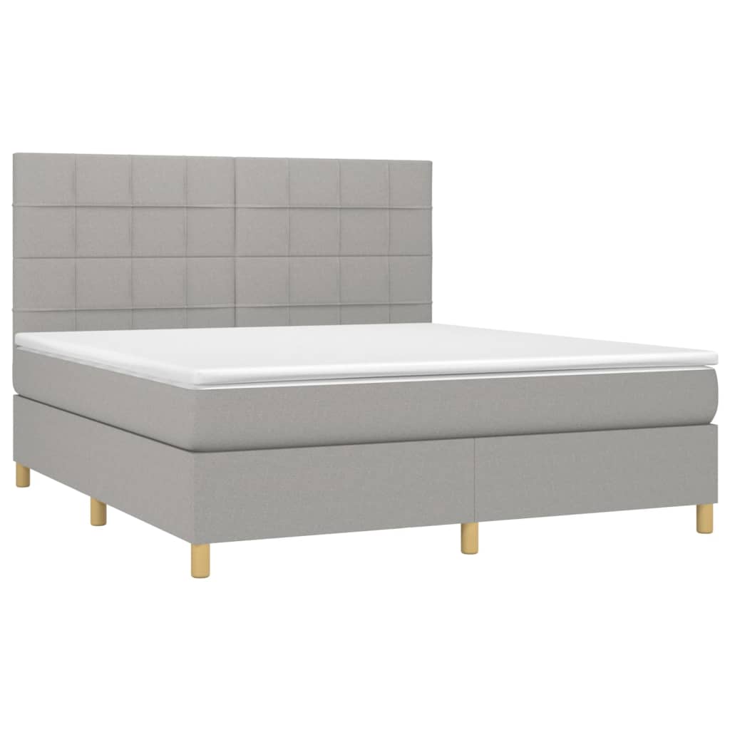 Sommier à lattes de lit avec matelas Gris clair 180x200cm Tissu - XIOS