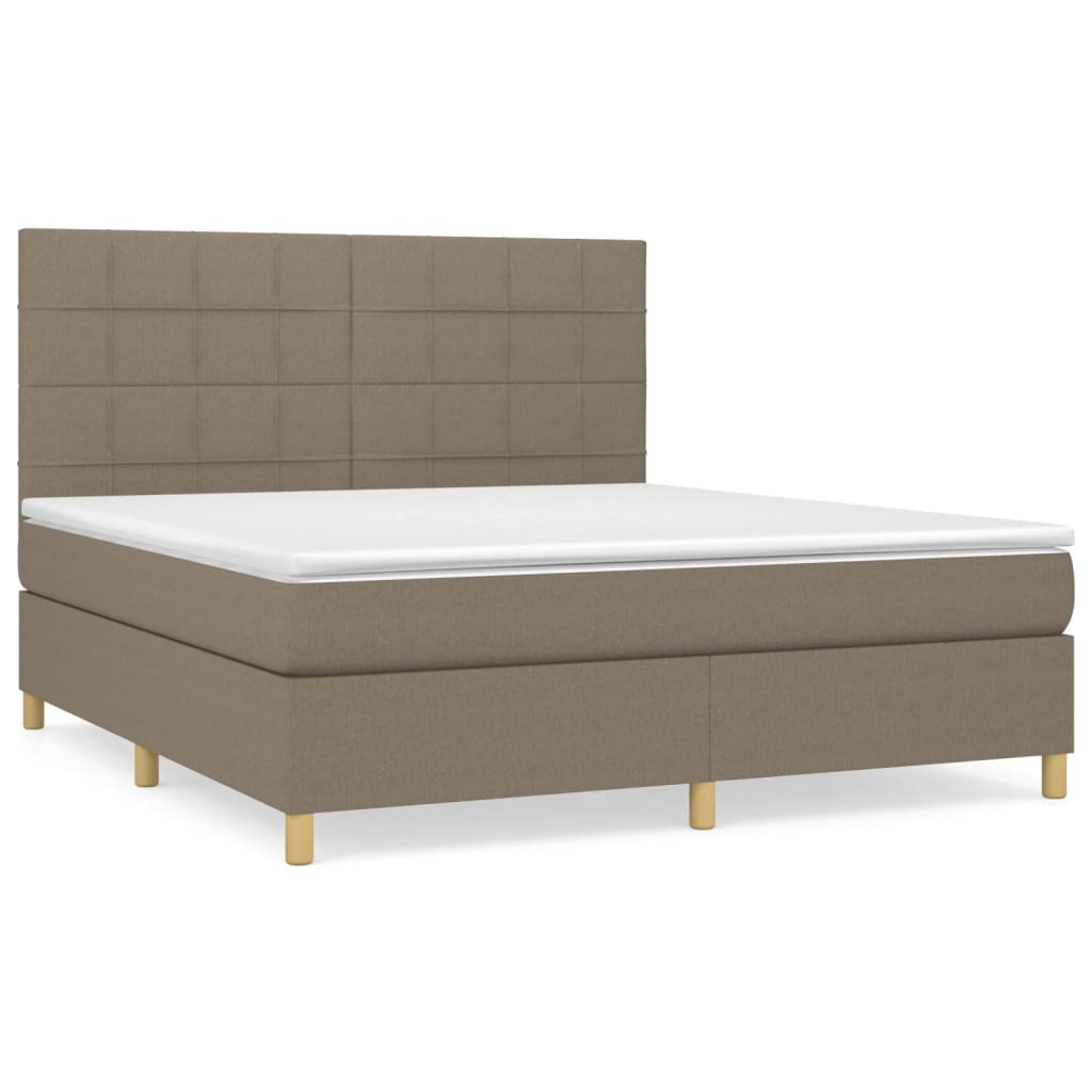Sommier à lattes de lit avec matelas Taupe 180x200 cm Tissu - XIOS