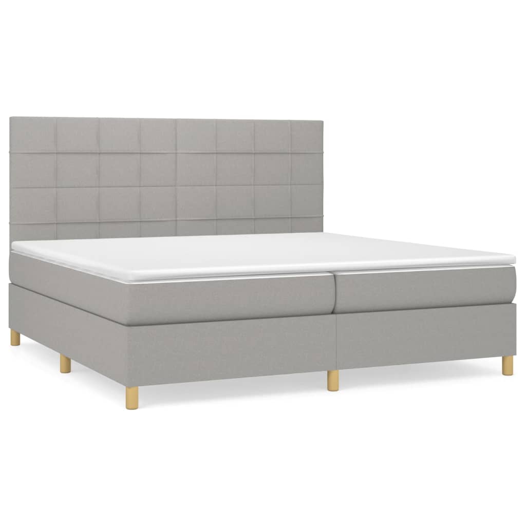 Sommier à lattes de lit avec matelas Gris clair 200x200cm Tissu - XIOS