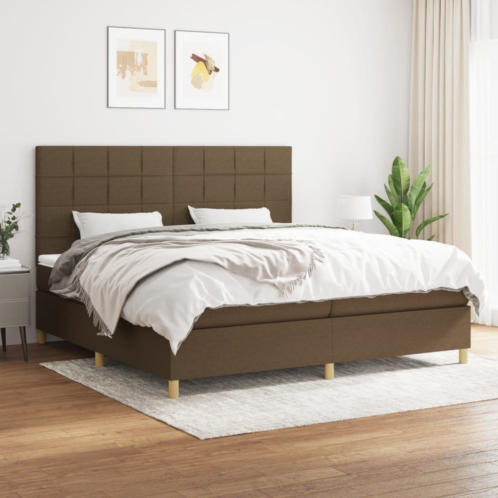 Sommier à lattes de lit avec matelas Marron foncé 200x200 cm - XIOS