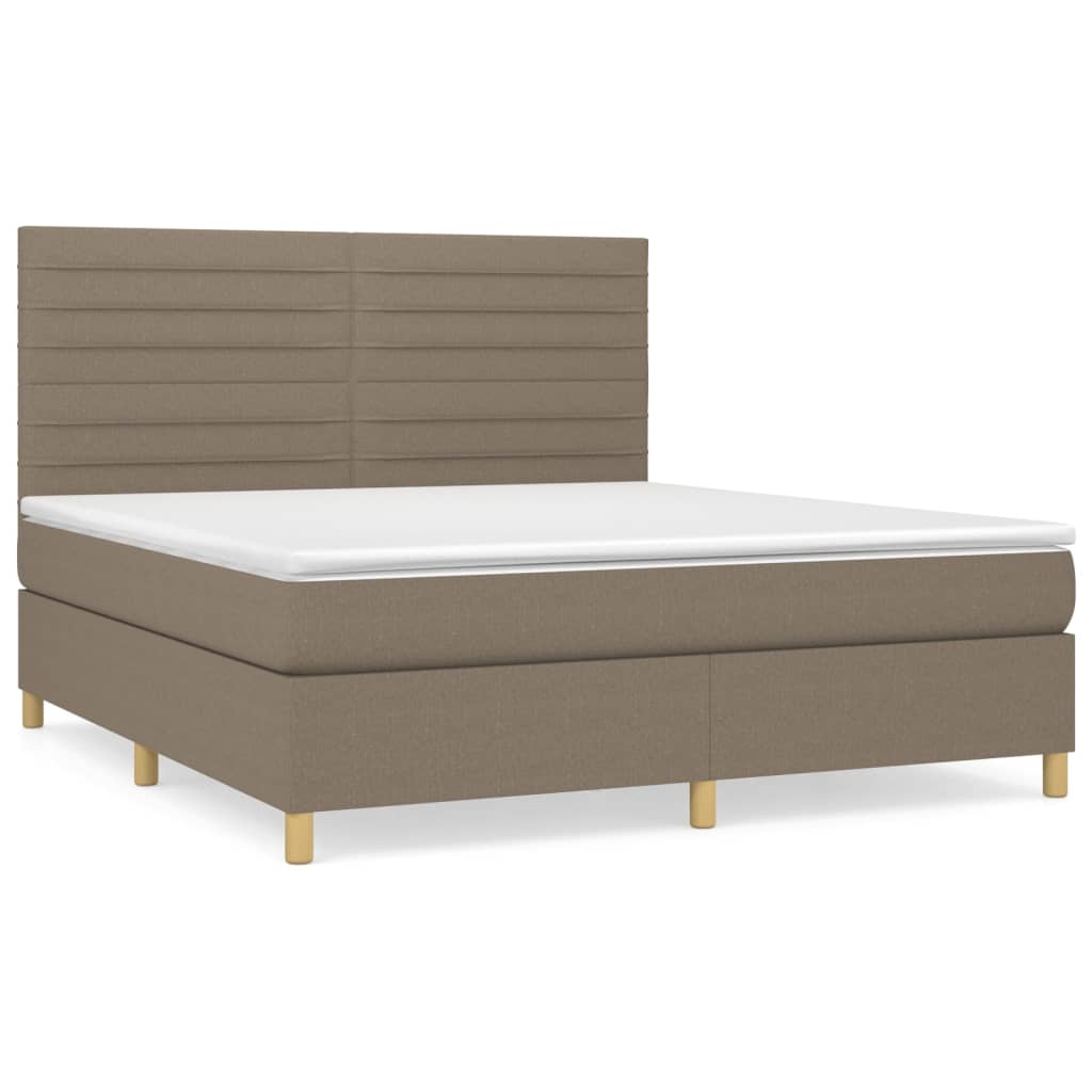 Sommier à lattes de lit avec matelas Taupe 160x200 cm Tissu - XIOS