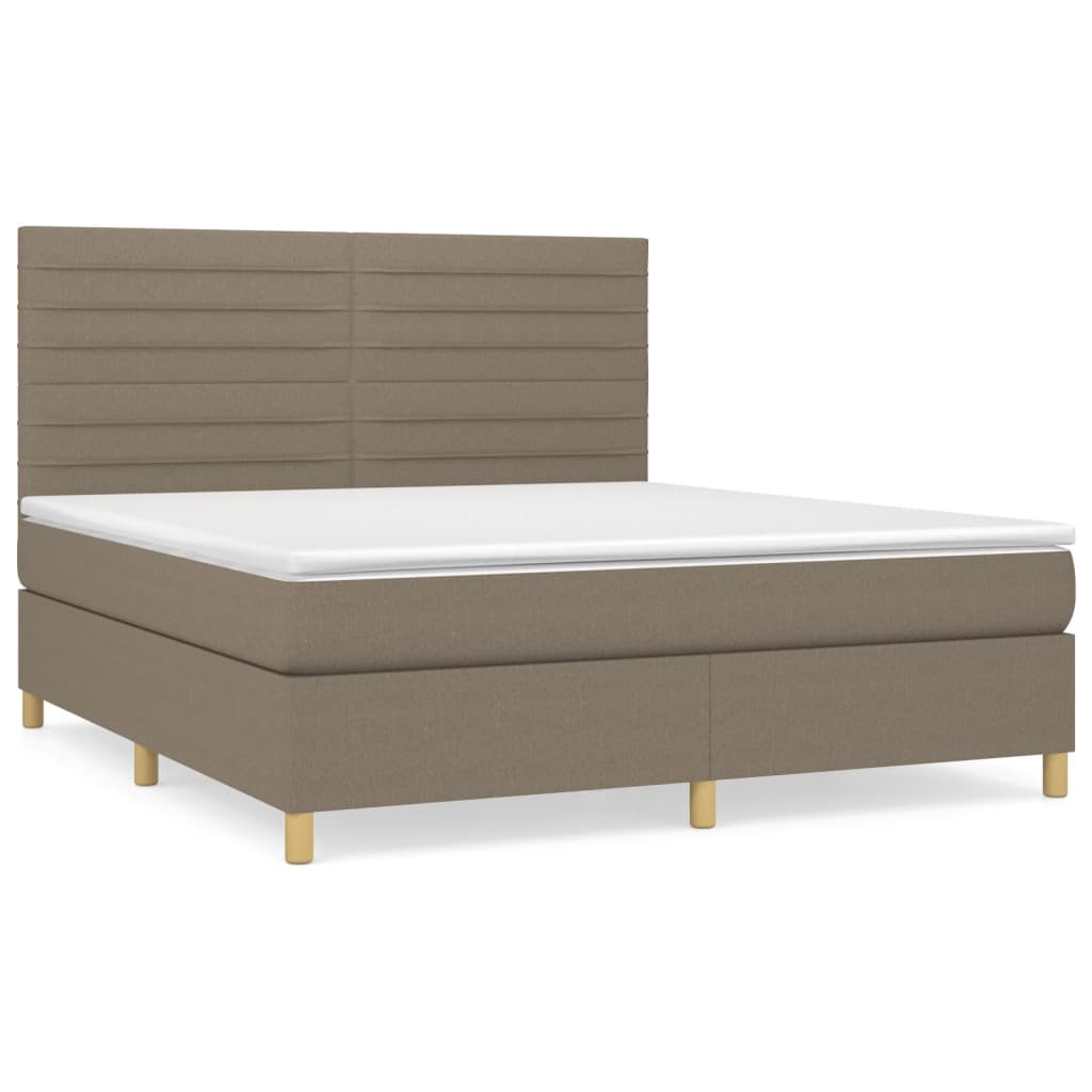 Sommier à lattes de lit avec matelas Taupe 180x200 cm Tissu - XIOS
