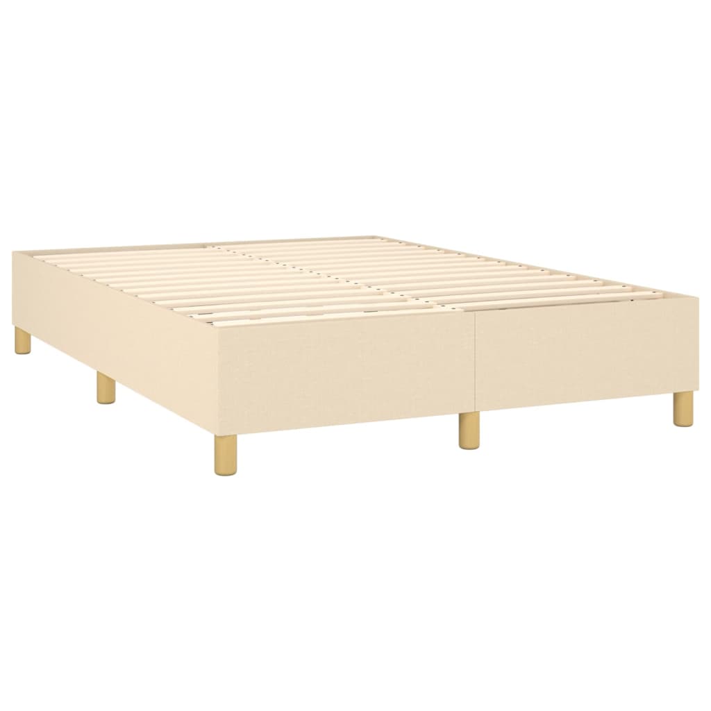 Sommier à lattes de lit avec matelas Crème 140x190 cm Tissu - XIOS
