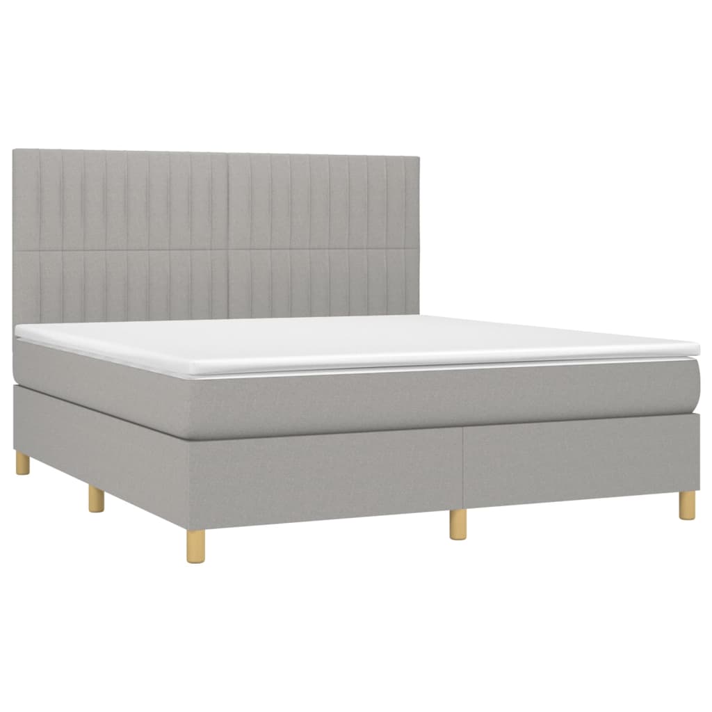 Sommier à lattes de lit avec matelas Gris clair 160x200cm Tissu - XIOS