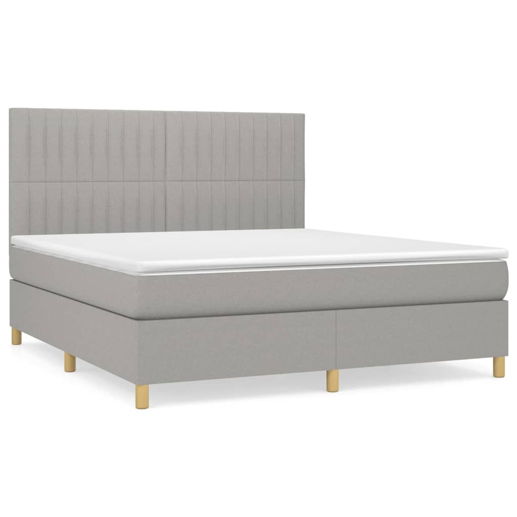 Sommier à lattes de lit avec matelas Gris clair 180x200cm Tissu - XIOS