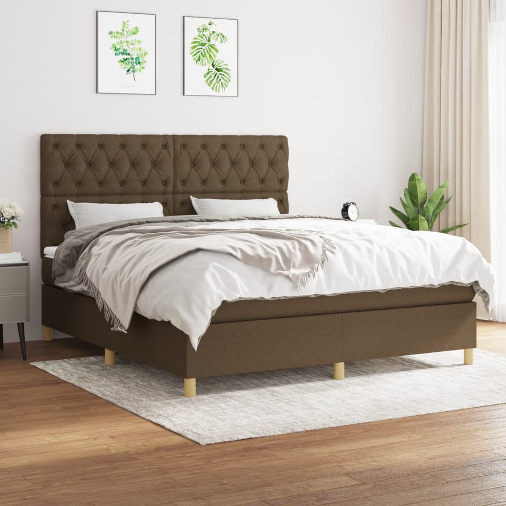 Sommier à lattes de lit avec matelas Marron foncé 160x200 cm - XIOS