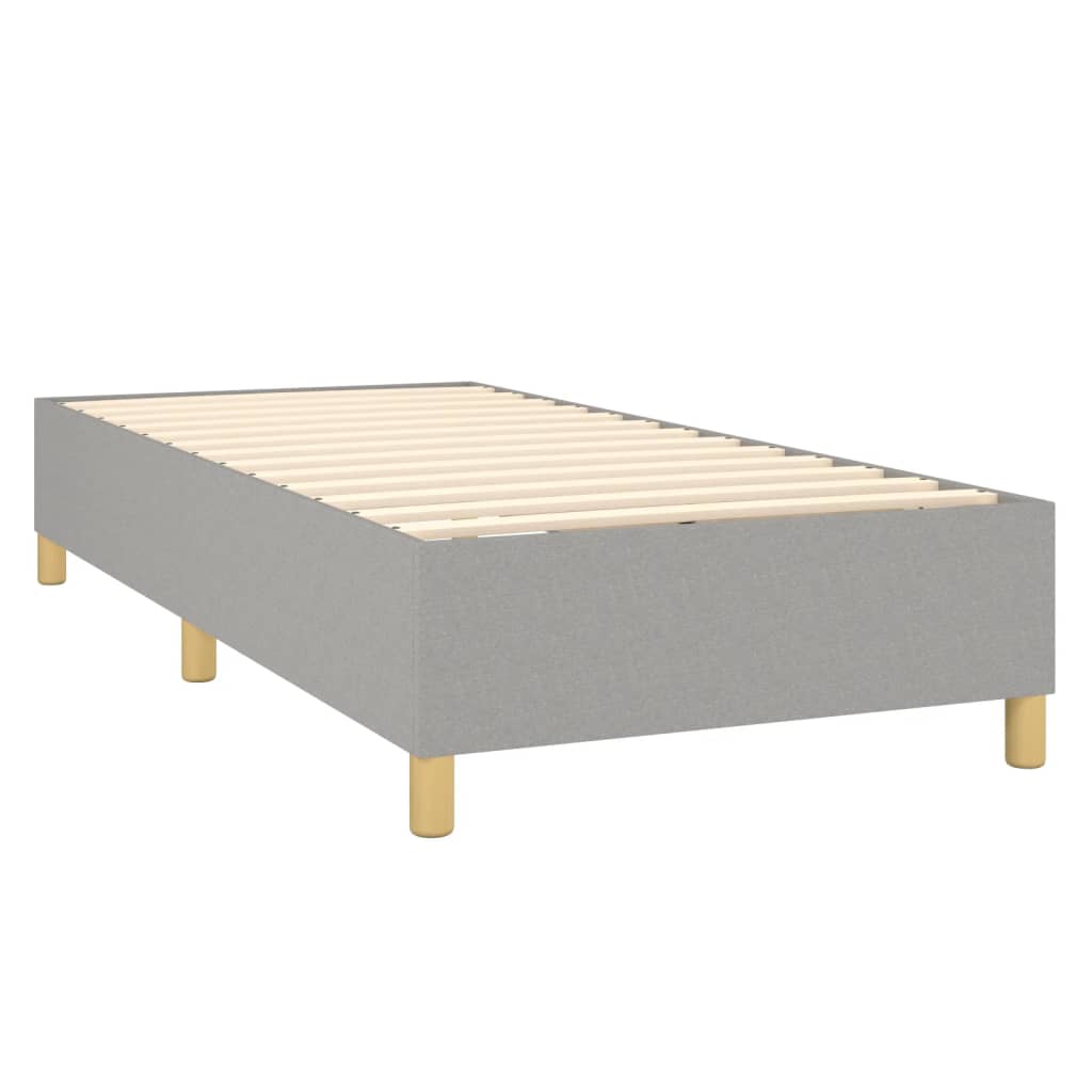 Sommier à lattes de lit et matelas Gris clair 90x190 cm Tissu - XIOS