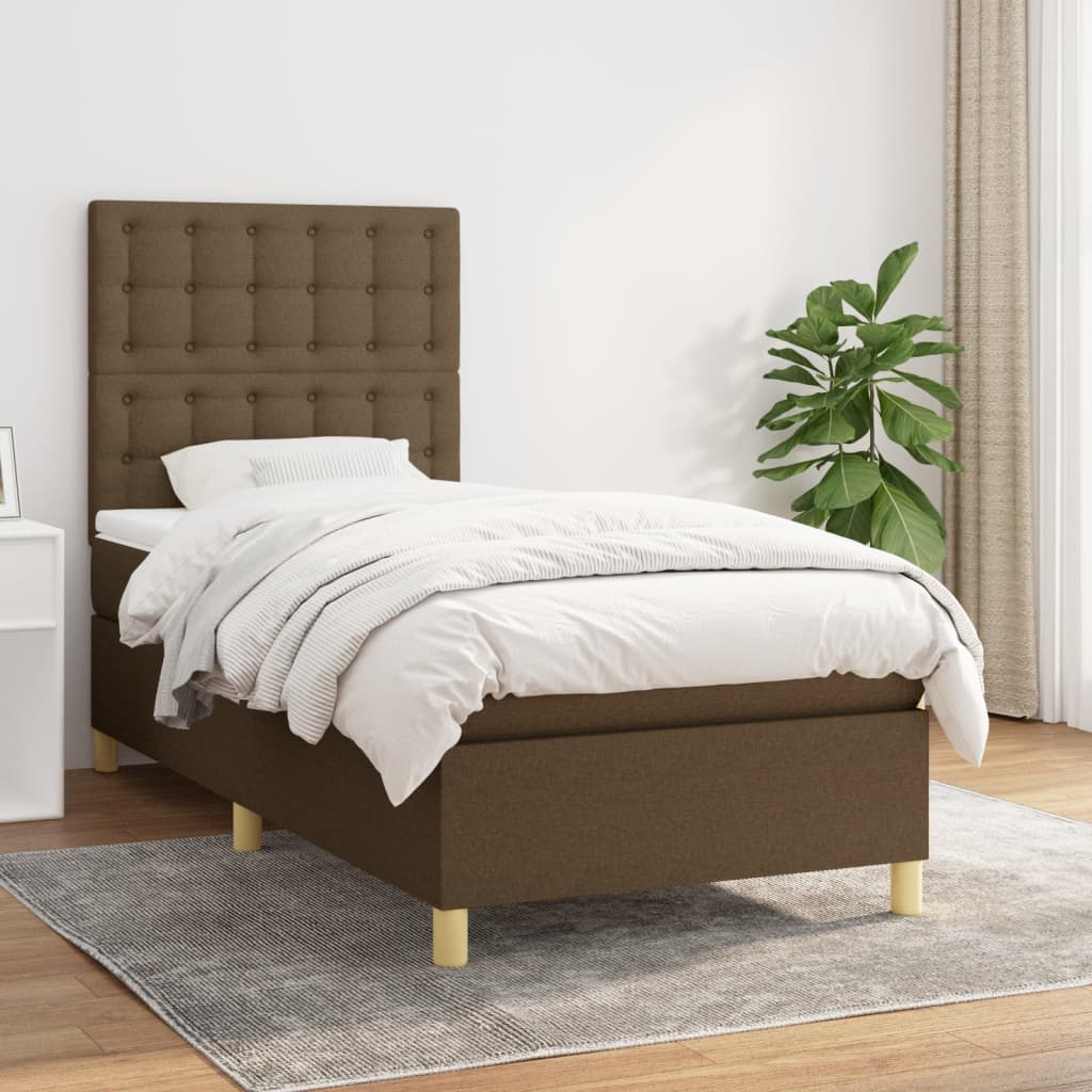 Sommier à lattes de lit avec matelas Marron foncé 90x190 cm - XIOS
