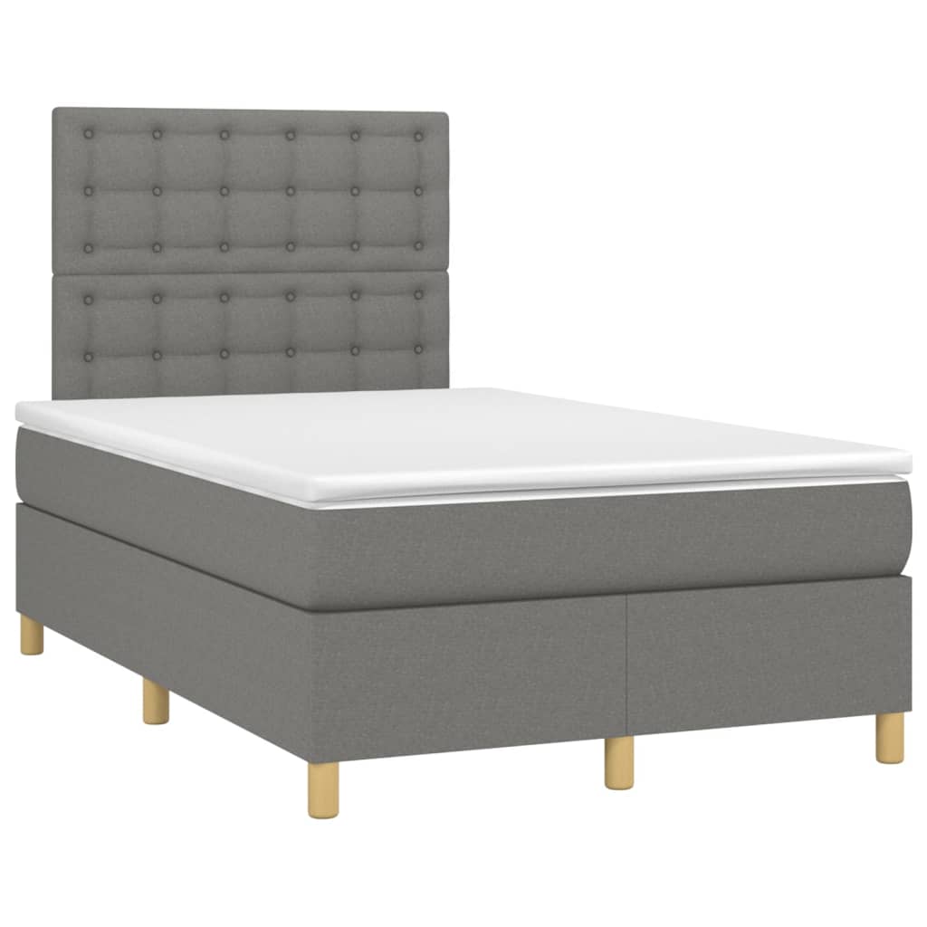 Sommier à lattes de lit avec matelas Gris foncé 120x200cm Tissu - XIOS
