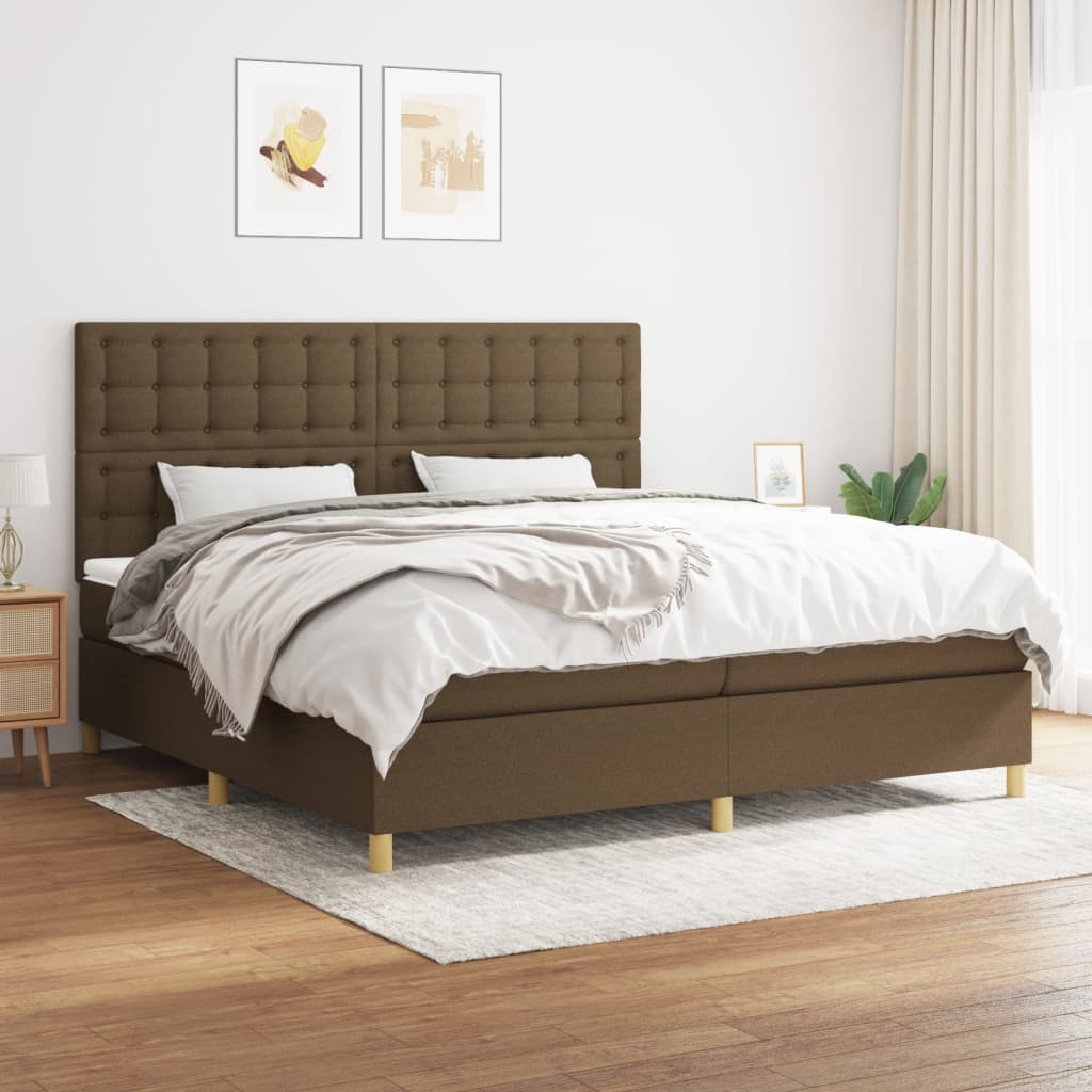 Sommier à lattes de lit avec matelas Marron foncé 200x200 cm - XIOS