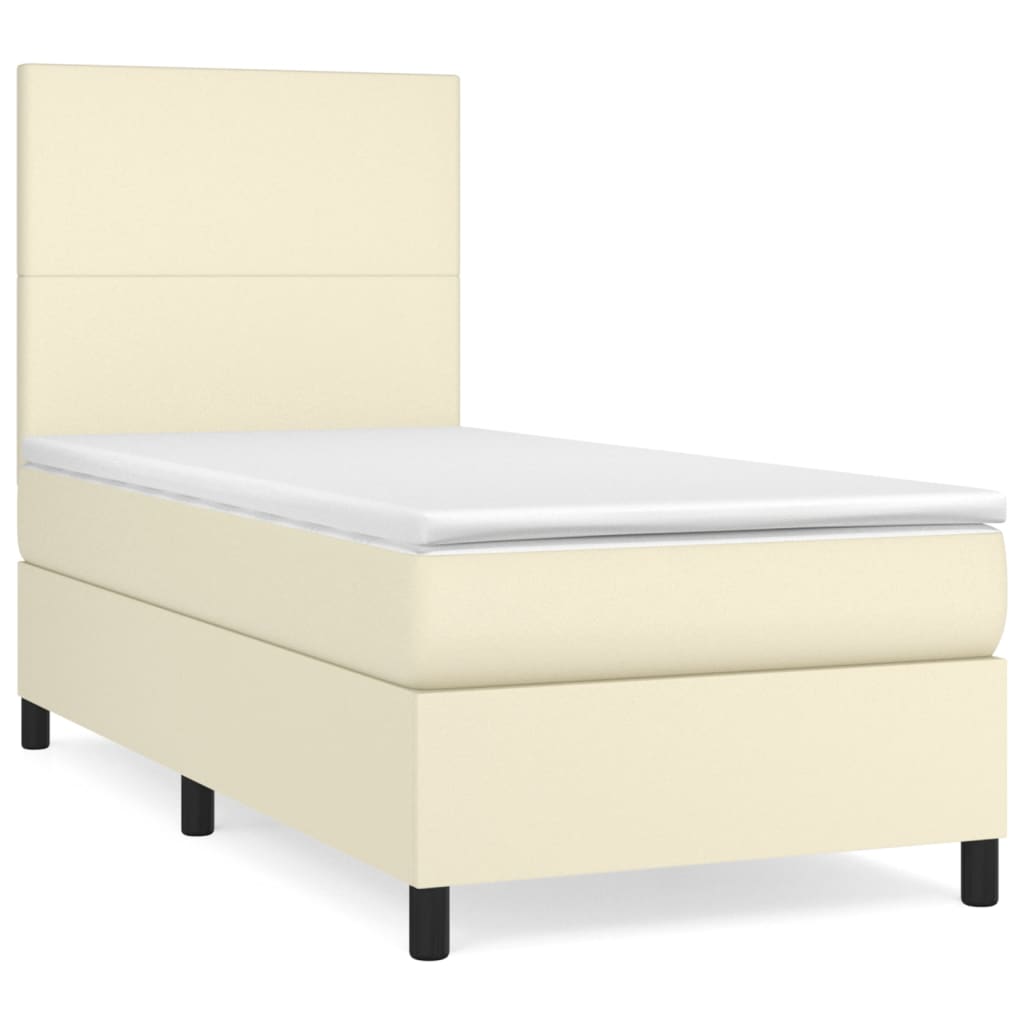 Sommier à lattes de lit avec matelas Crème 80x200 cm Similicuir - XIOS