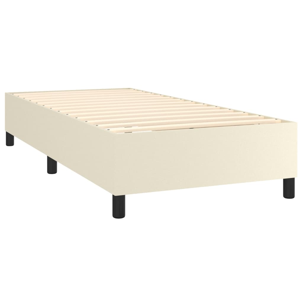 Sommier à lattes de lit avec matelas Crème 90x200 cm Similicuir - XIOS
