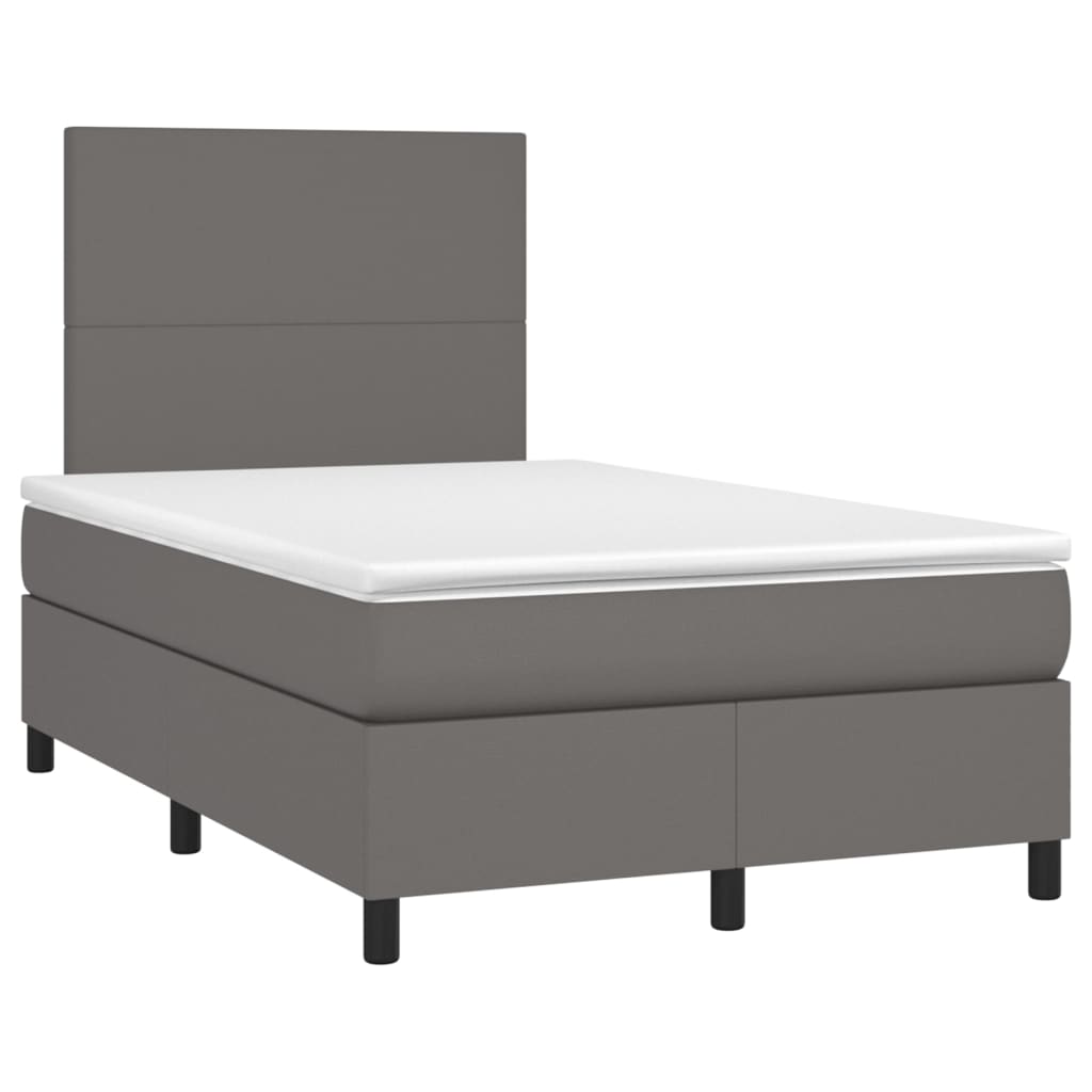 Sommier à lattes de lit avec matelas Gris 120x200 cm Similicuir - XIOS