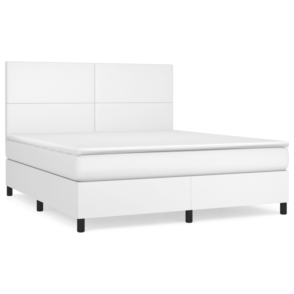 Sommier à lattes de lit avec matelas Blanc 160x200cm Similicuir - XIOS
