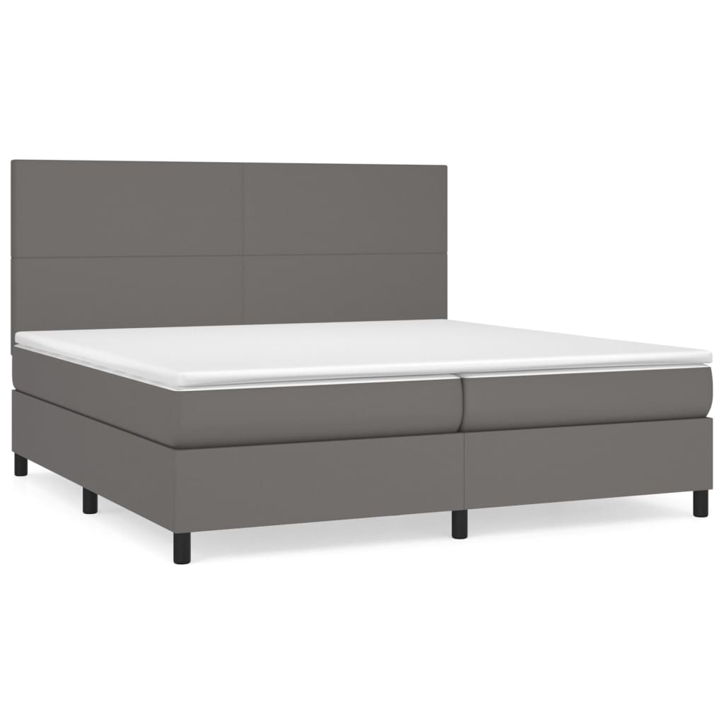 Sommier à lattes de lit avec matelas Gris 200x200 cm Similicuir - XIOS