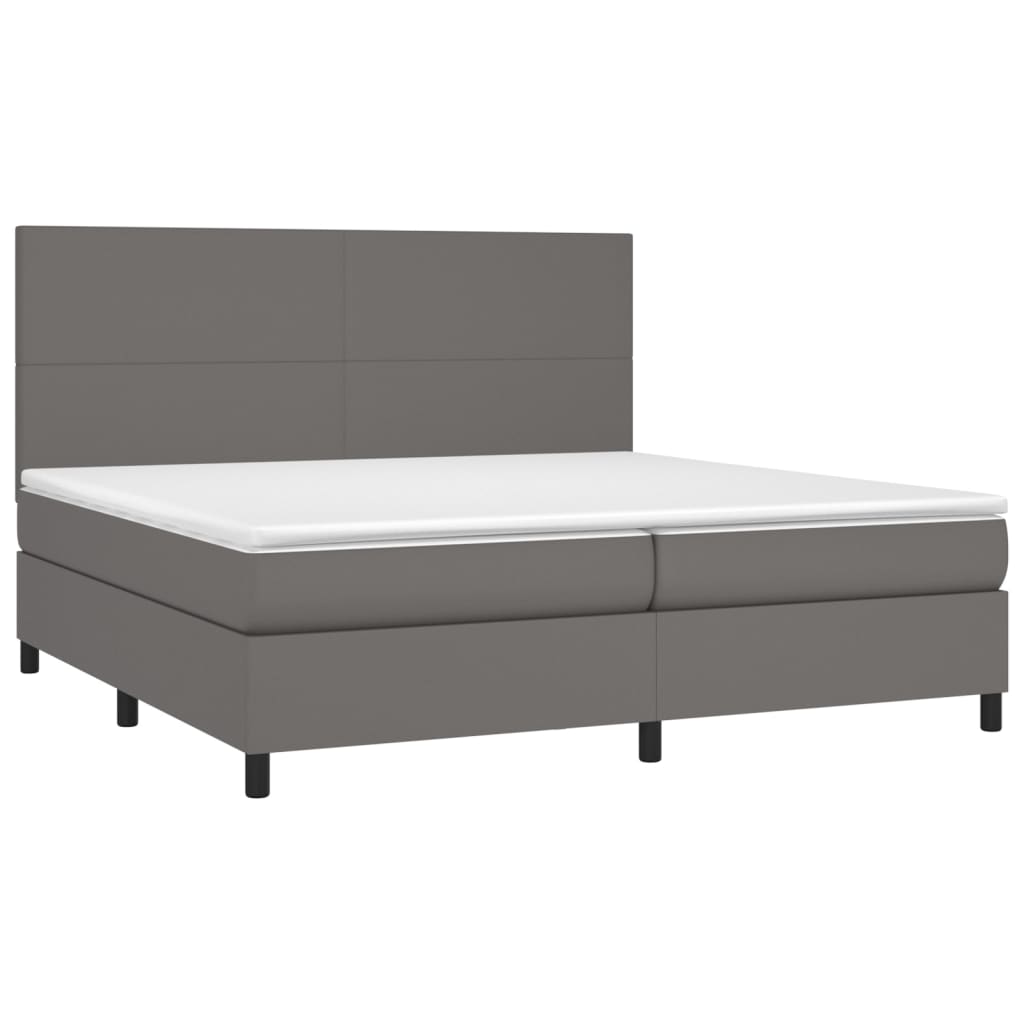 Sommier à lattes de lit avec matelas Gris 200x200 cm Similicuir - XIOS