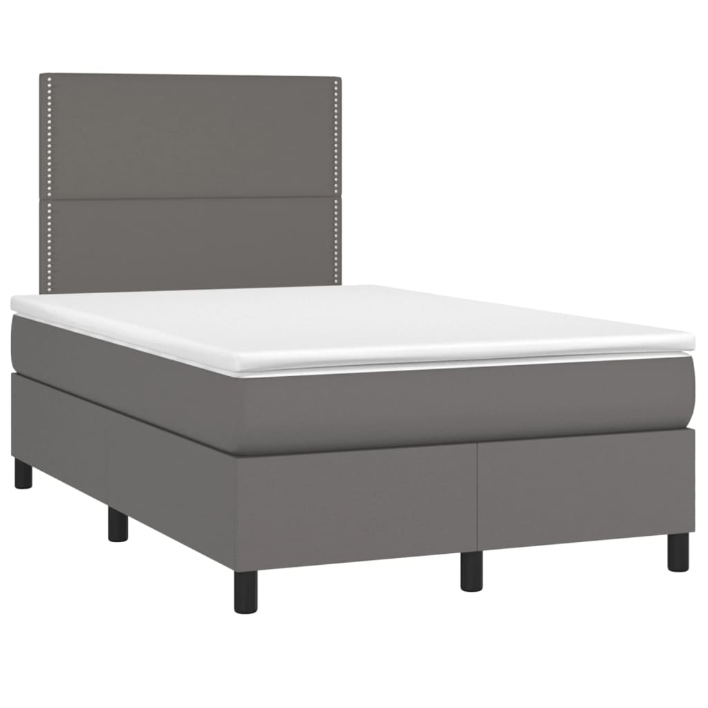 Sommier à lattes de lit avec matelas Gris 120x200 cm Similicuir - XIOS