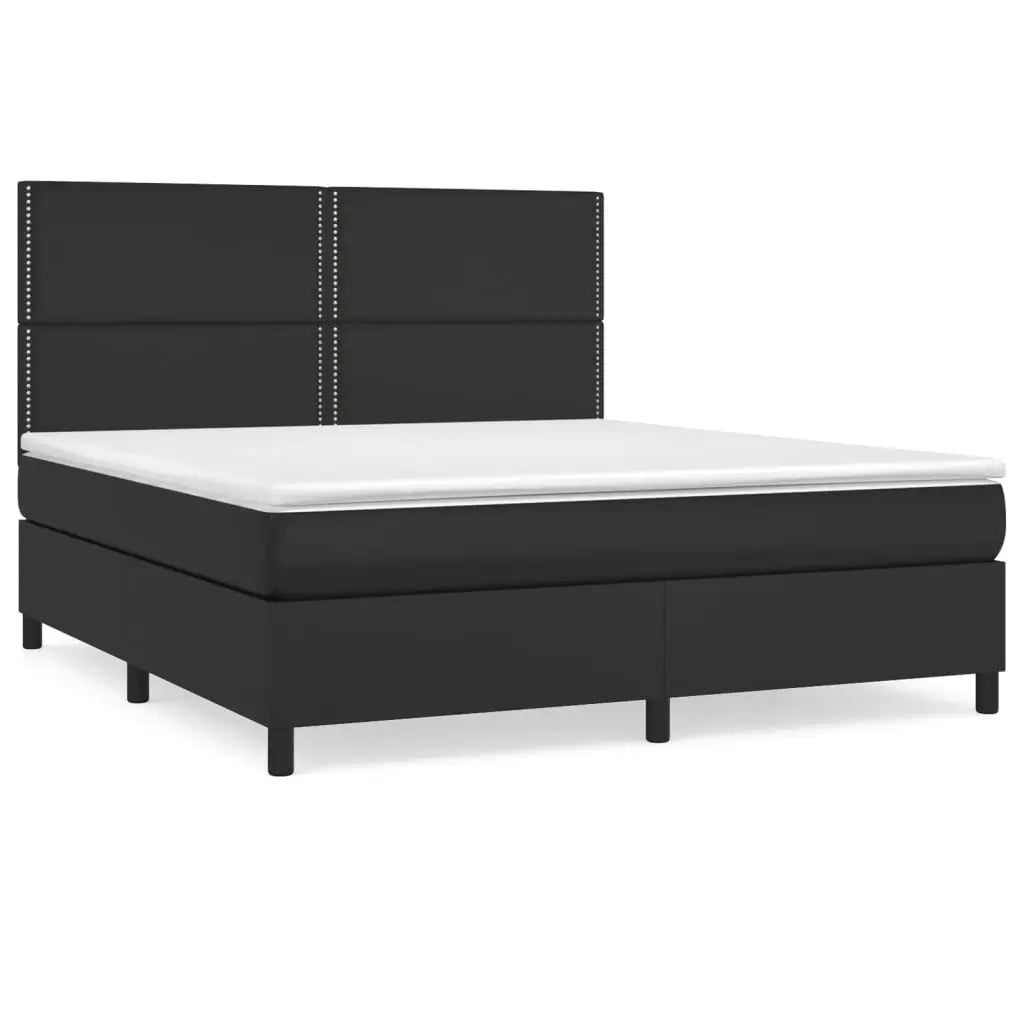 Sommier à lattes de lit avec matelas Noir 180x200 cm Similicuir - XIOS