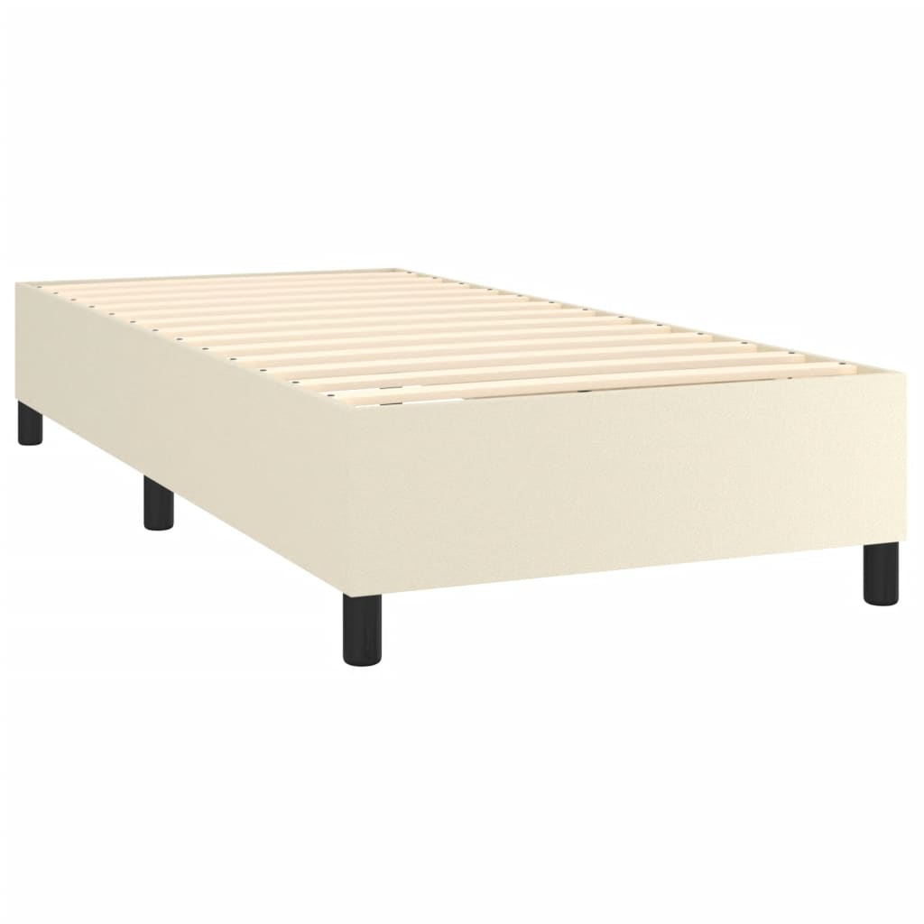 Sommier à lattes de lit avec matelas Crème 90x200 cm Similicuir - XIOS