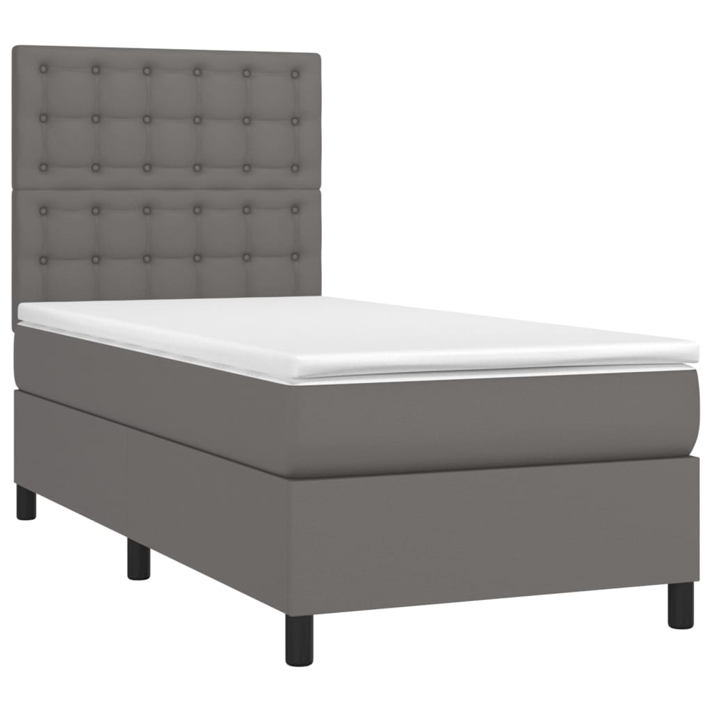 Sommier à lattes de lit avec matelas Gris 100x200 cm Similicuir - XIOS