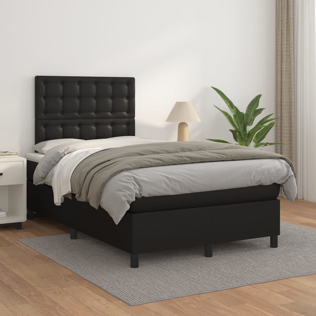 Sommier à lattes de lit matelas Noir 120x200 cm Similicuir - XIOS