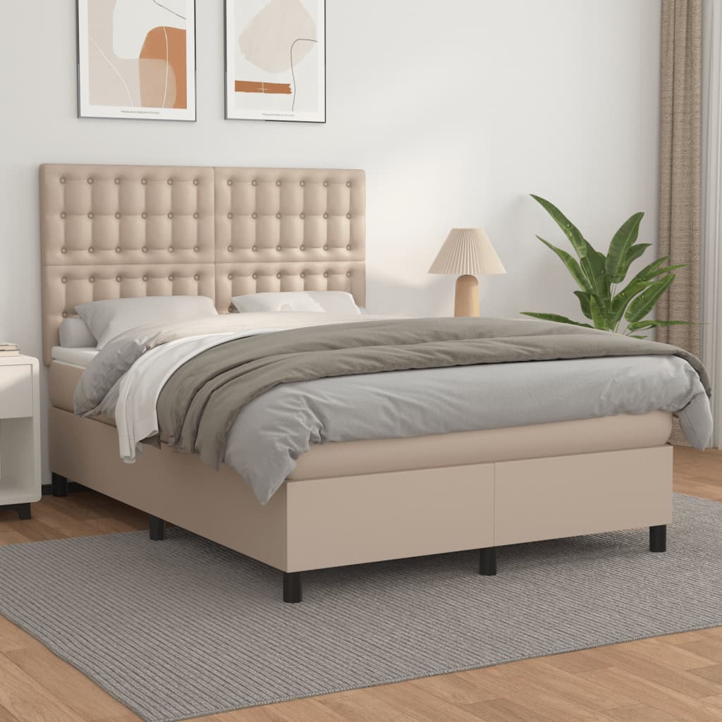 Sommier à lattes de lit avec matelas Cappuccino 140x200 cm - XIOS