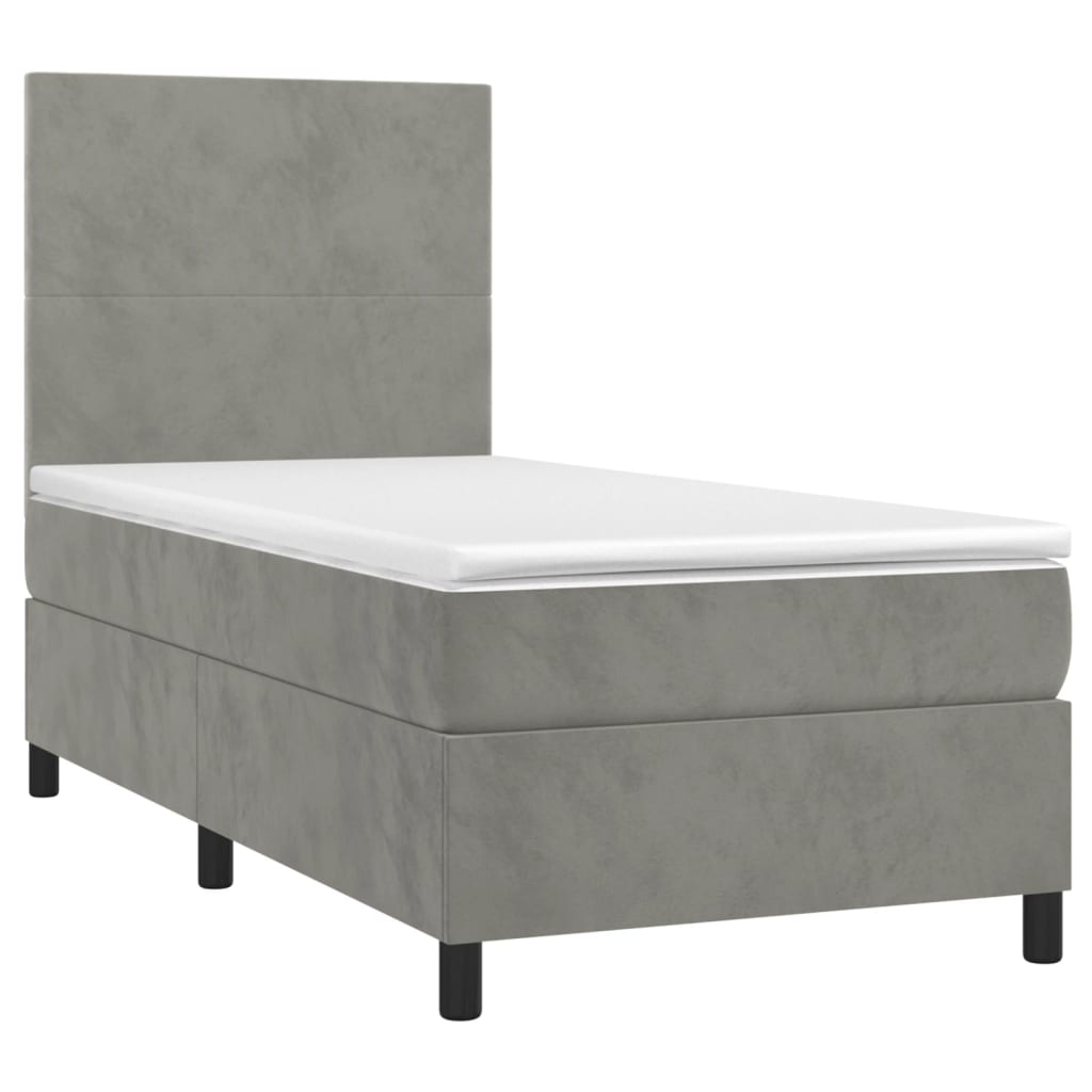 Sommier à lattes de lit et matelas Gris clair 80x200 cm Velours - XIOS