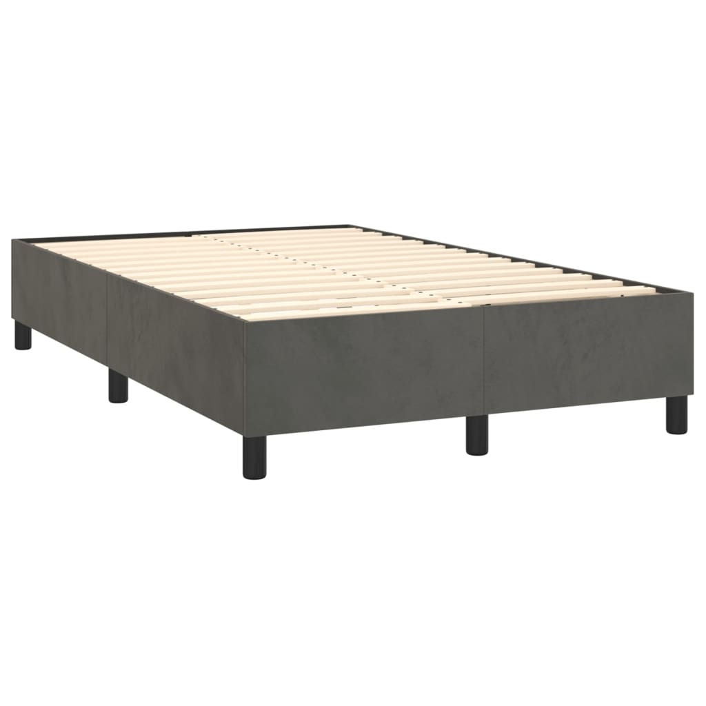 Sommier à lattes de lit et matelas Gris foncé 120x200cm Velours - XIOS