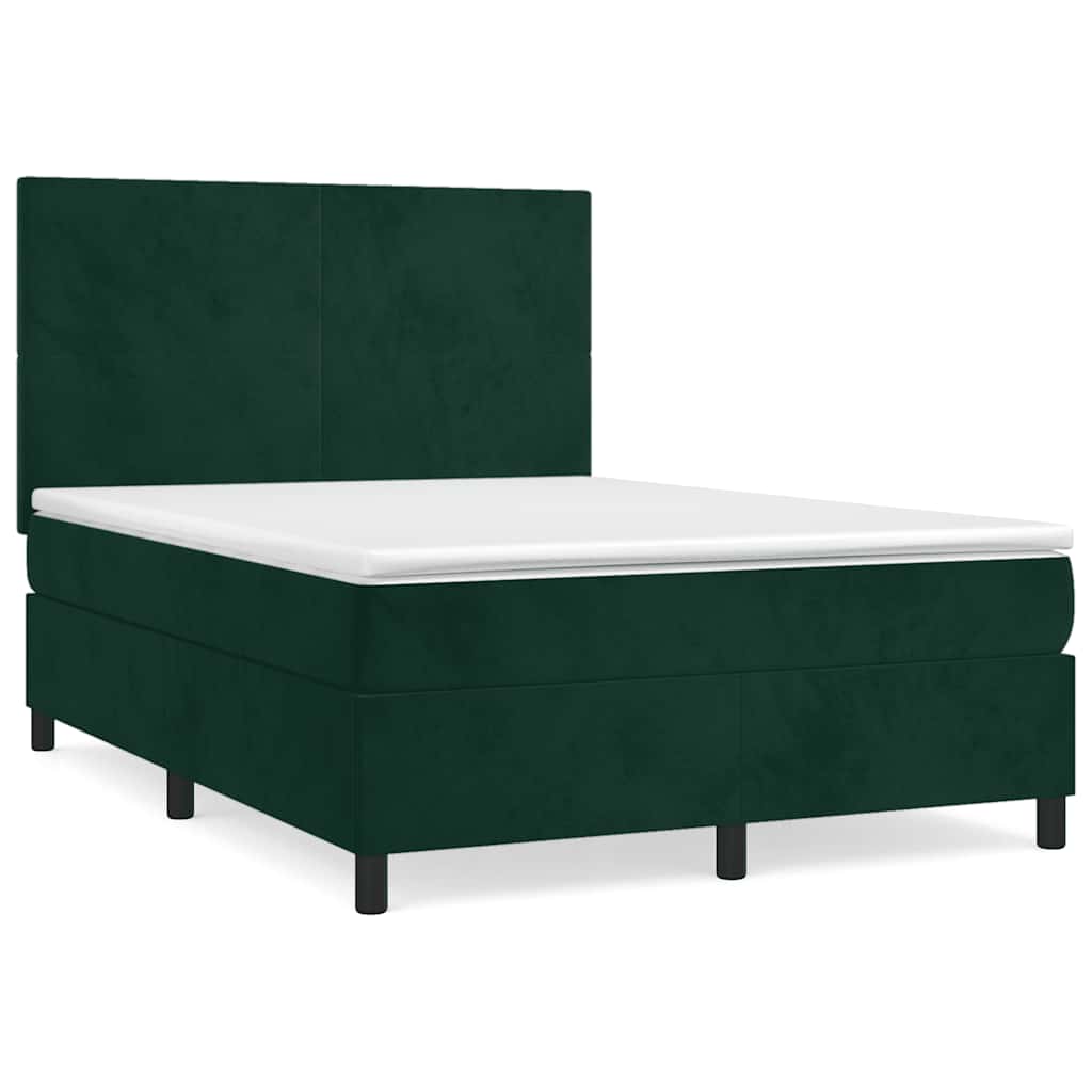 Sommier à lattes de lit et matelas Vert foncé 140x190cm Velours - XIOS
