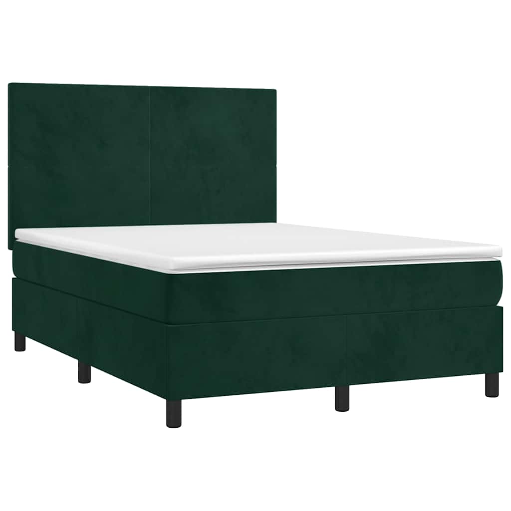 Sommier à lattes de lit et matelas Vert foncé 140x190cm Velours - XIOS