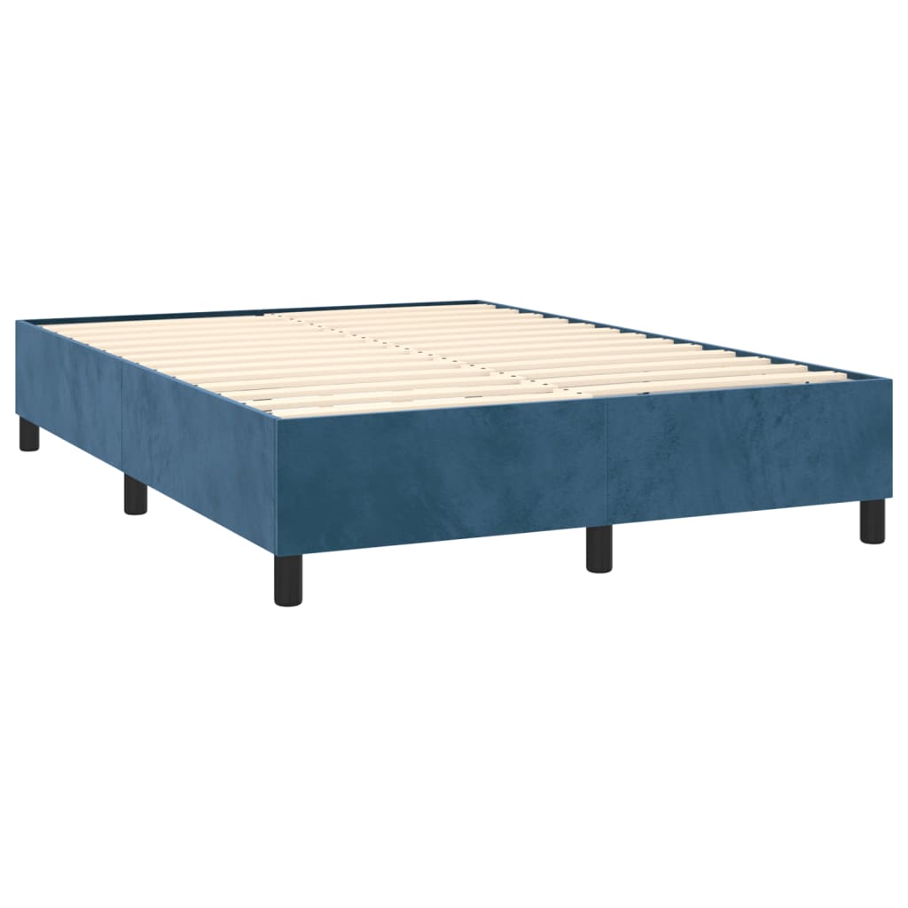 Sommier à lattes de lit et matelas Bleu foncé 140x190cm Velours - XIOS