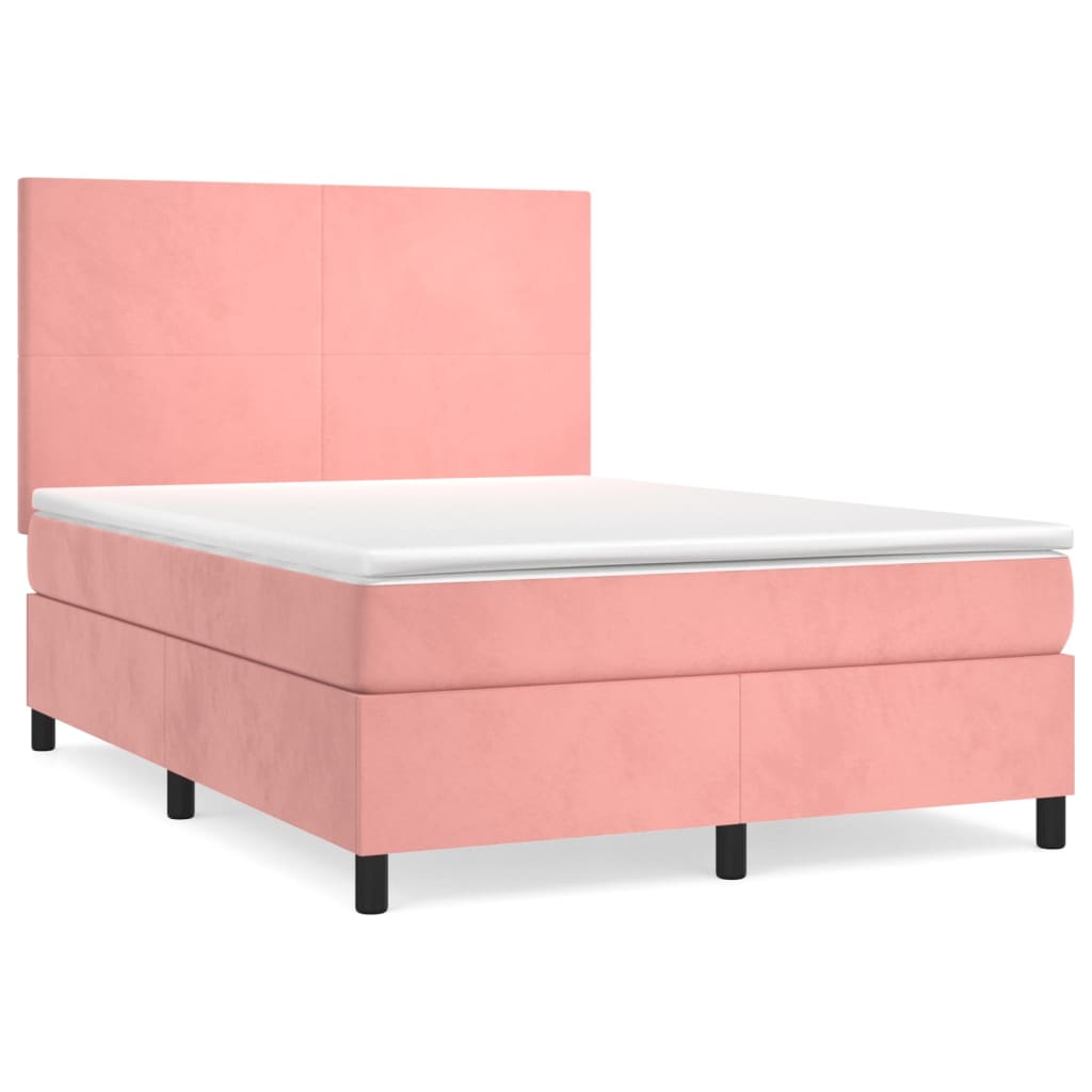 Sommier à lattes de lit avec matelas Rose 140x190 cm Velours - XIOS