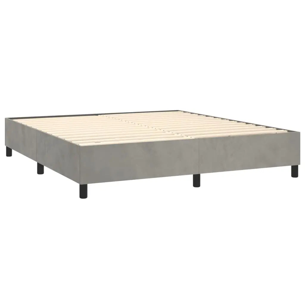 Sommier à lattes de lit et matelas Gris clair 180x200cm Velours - XIOS