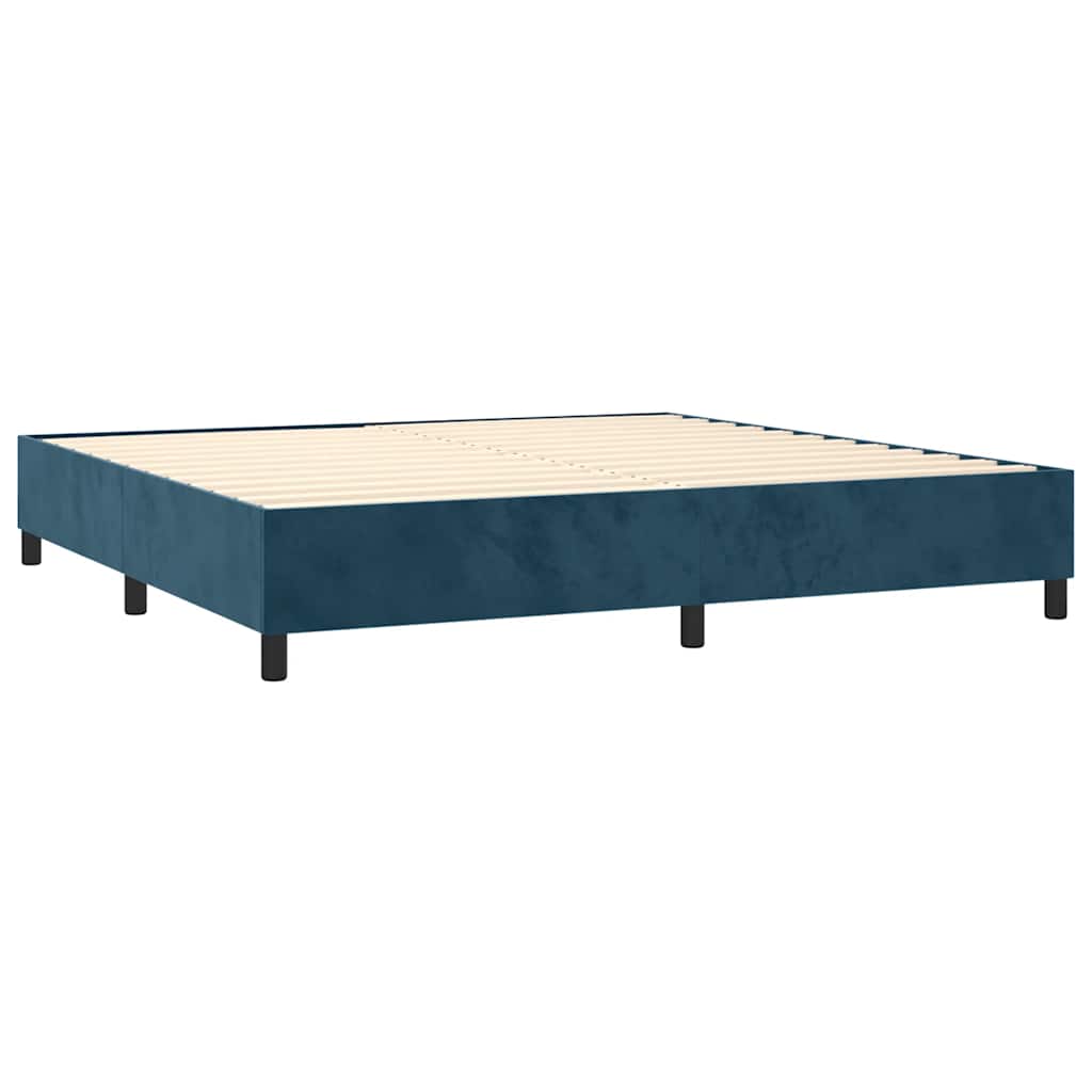 Sommier à lattes de lit et matelas Bleu foncé 200x200cm Velours - XIOS